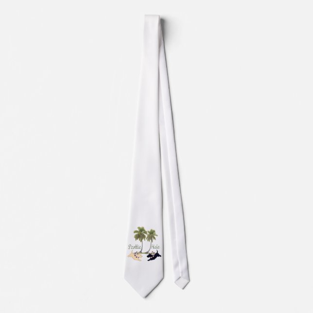Gravata Terrier Escocês Design Havaiano (Frente)