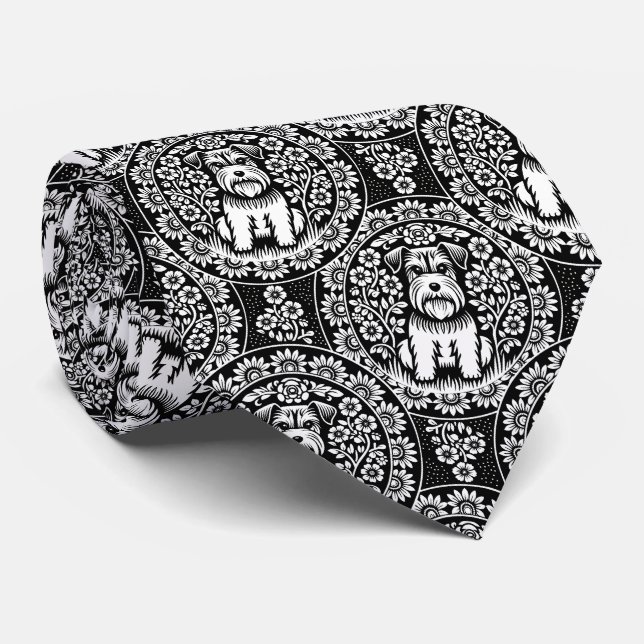 Gravata Terrier Puppies Schnauzers Neck Tie (Rolled)