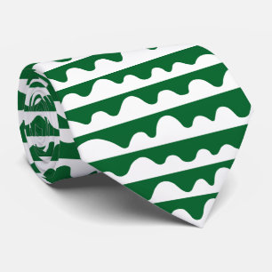 Gravata Teste padrão 020815 - Branco em 036128 verdes