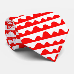 Gravata Teste padrão 020815 - Vermelho e branco