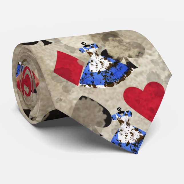 Gravata Teste padrão afligido de Alice do país das (Rolled)