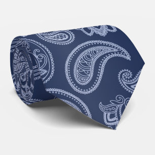 Gravata Teste padrão azul escuro elegante de paisley