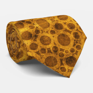 Gravata Teste padrão Brown de Steampunk e laço Dourado
