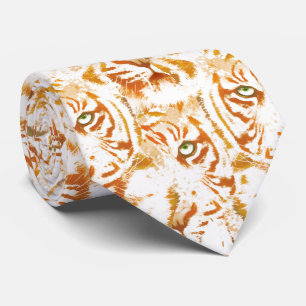 Gravata Teste padrão da cara da aguarela do tigre