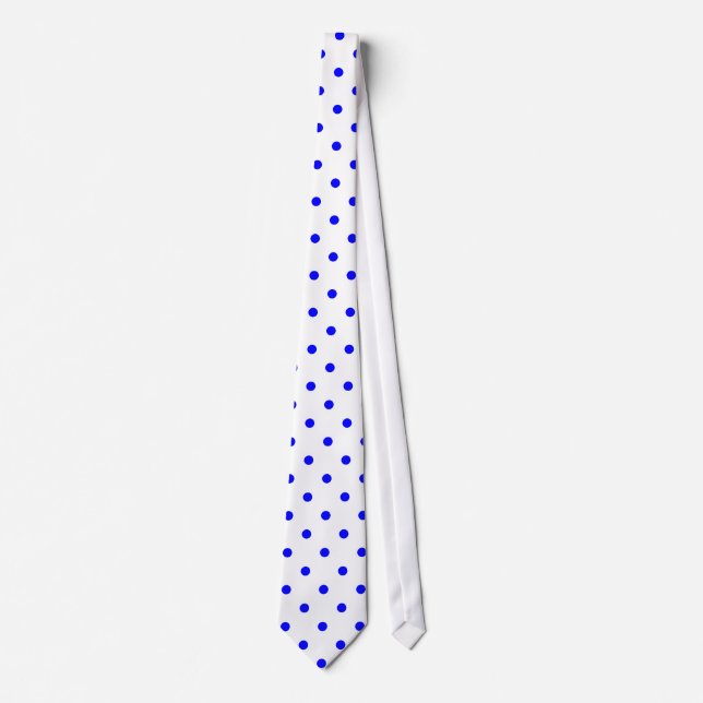 Gravata Teste padrão de bolinhas azul clássico no laço (Frente)
