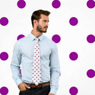Gravata Teste padrão de bolinhas roxo clássico no laço