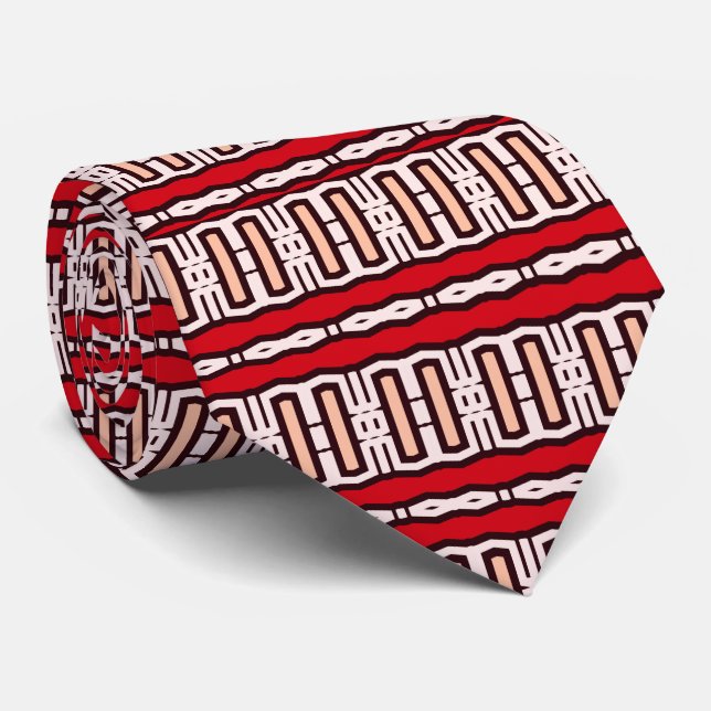 Gravata Teste padrão fabuloso 2 (coral vermelho) (Rolled)