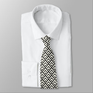 Gravata Teste padrão geométrico preto & branco