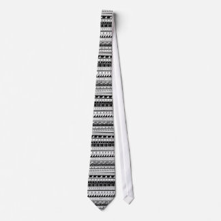 Gravata Teste padrão tribal preto e branco