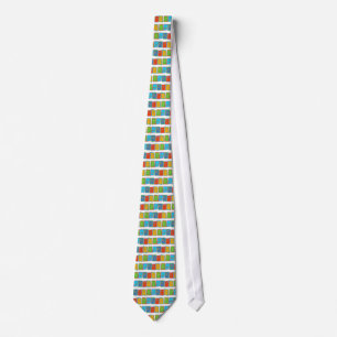 Gravata Texto de bloco de PARTES multicolorido Neckware