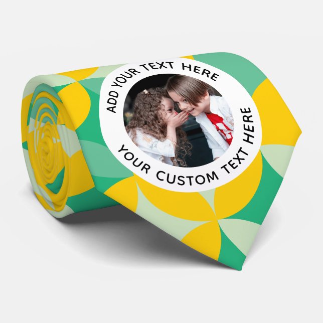 Gravata Texto de Fotografia Personalizada do Feriado de An (Rolled)