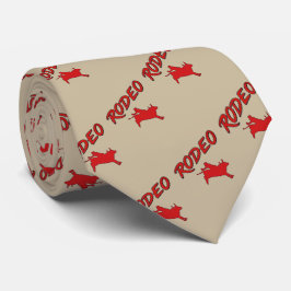 Gravata Texto do Rodeio Ocidental e Touro de Balança Verme