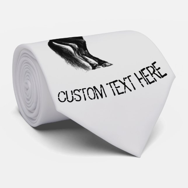 Gravata Texto Personalizado Do Coletor De Cavalo Selvagem  (Rolled)