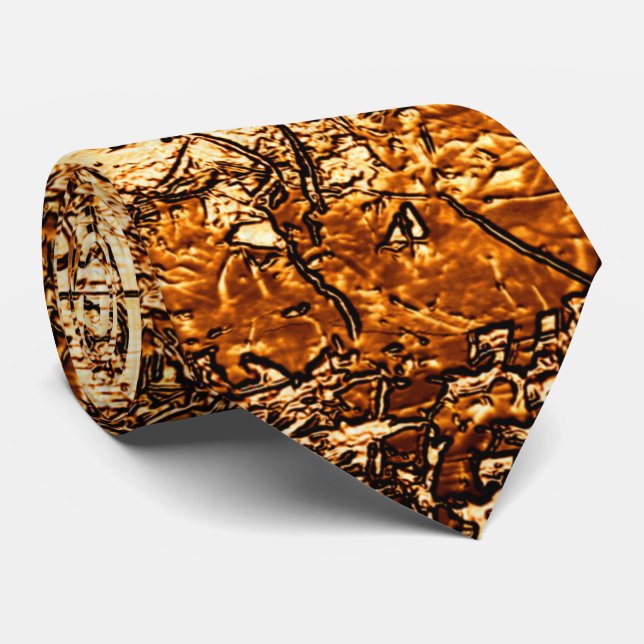 Gravata Textura acastanhada em madeira áspera (Rolled)