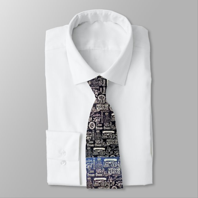 Gravata The Amazing Names of Jesus Christ Men's Neck Tie (Amarrado)