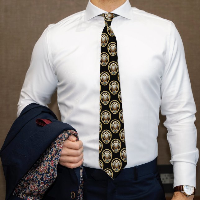 Gravata The Art Deco Owl - Era Elegância Histórica dos ano (Criador carregado)
