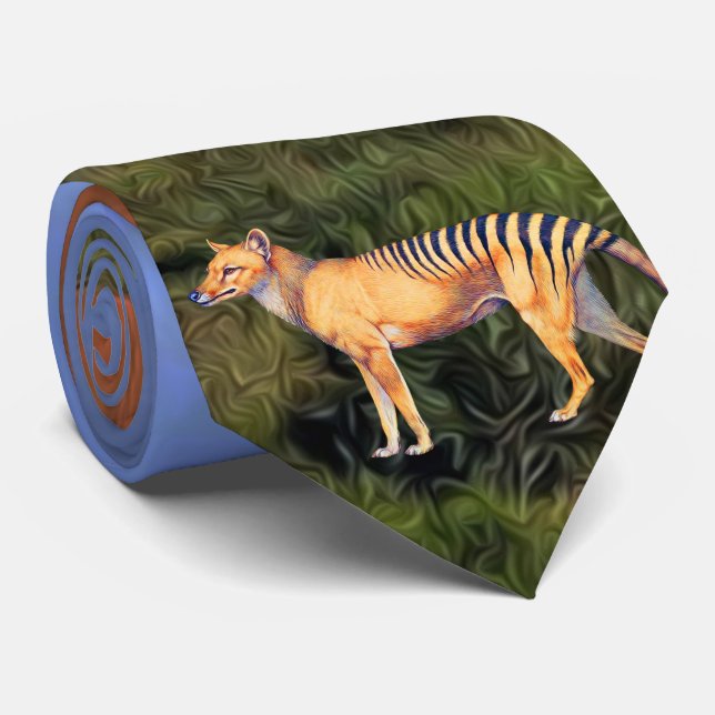 Gravata Thylacine (tigre tasmaniano) (Rolled)
