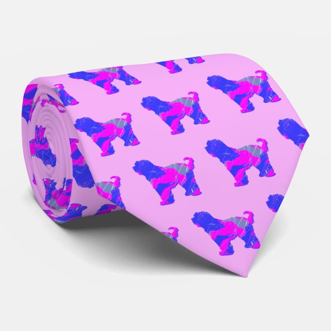 Gravata Tibetano Terrier Cachorro Rosa Silhueta Rosa Colun (Rolled)