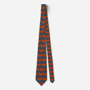 Gravata Tie Azul-Caranguejo Vermelho