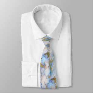 GRAVATA TIE AZUL DOURADO DE PADRÃO MARÁVEL
