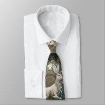 Tie Celtic Moonlit Hare, Design Celestial Verde