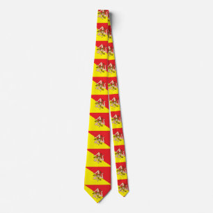 Gravata Tie com a bandeira da Sicília, Itália