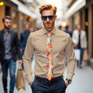 Gravata Tie de Abstrato de Arte do Crescendo Cromático