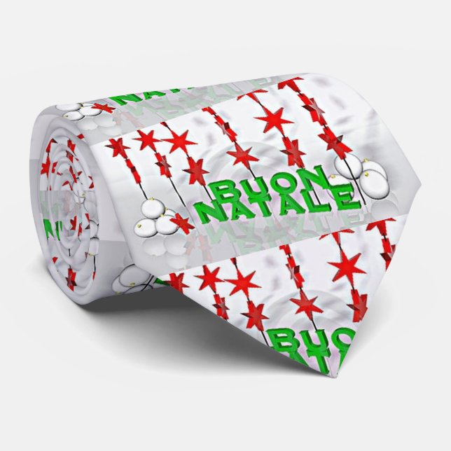 GRAVATA TIE DE NATAL ITALIANO "BUON NATALE" PARA ELE (Rolled)