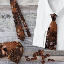 Tie de Padrão de Café Artístico