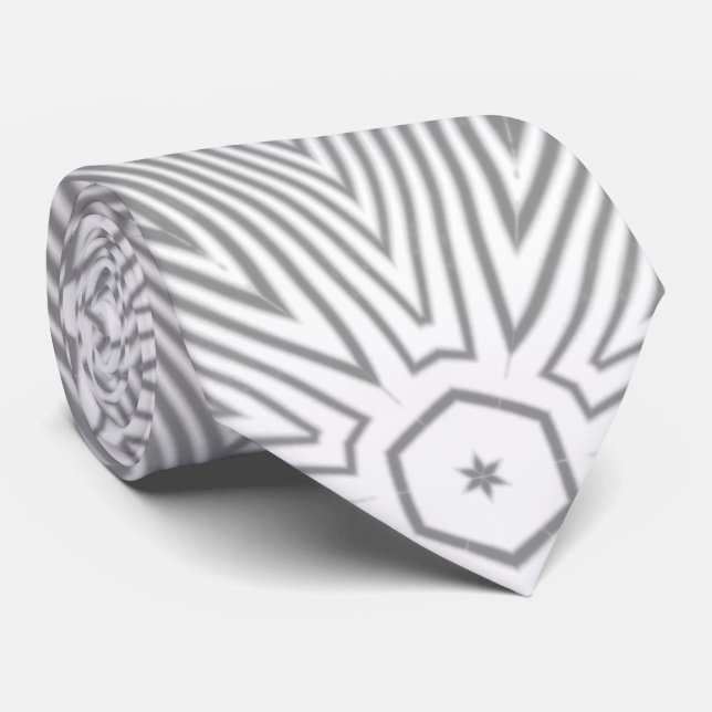 GRAVATA TIE DE PESCOÇO DE CINZA BRANCA MODERNA (Rolled)