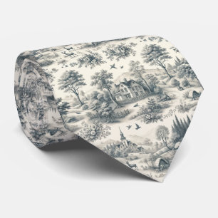 Gravata Tie de Pescoço Toile de Jouy Countryside   Clássic