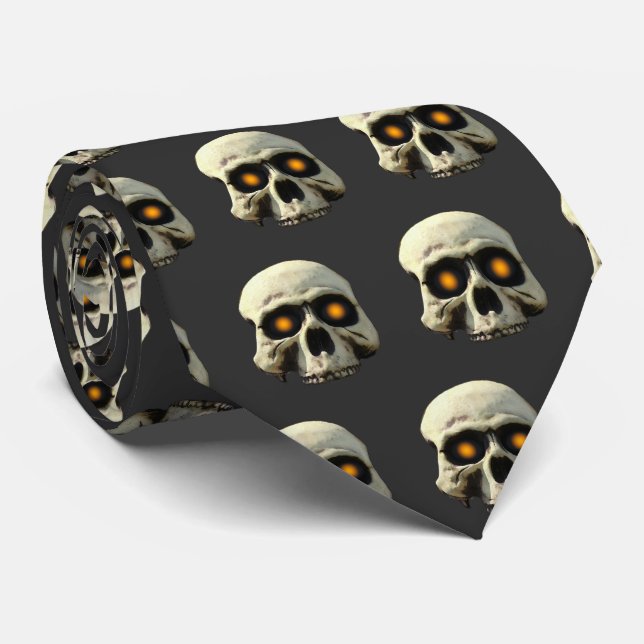 Gravata Tie de Skulls Brilhante (Rolled)