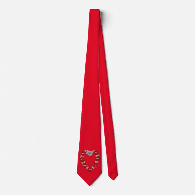 Gravata Tie Diamond Heart Kisses (Frente)