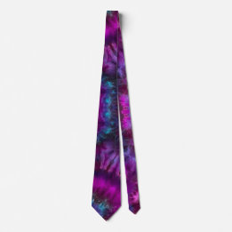 Gravata Tie-Dye Men's Tie in Purples, Blues e Magenta