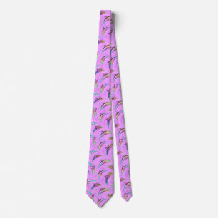 Gravata Tie Dye Pink Marine Animal Dolphins Marlins