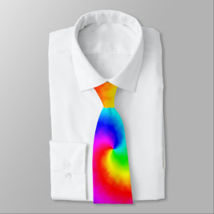 Gravata Tie Dye Rainbow Swirl Hippie Boho Chic