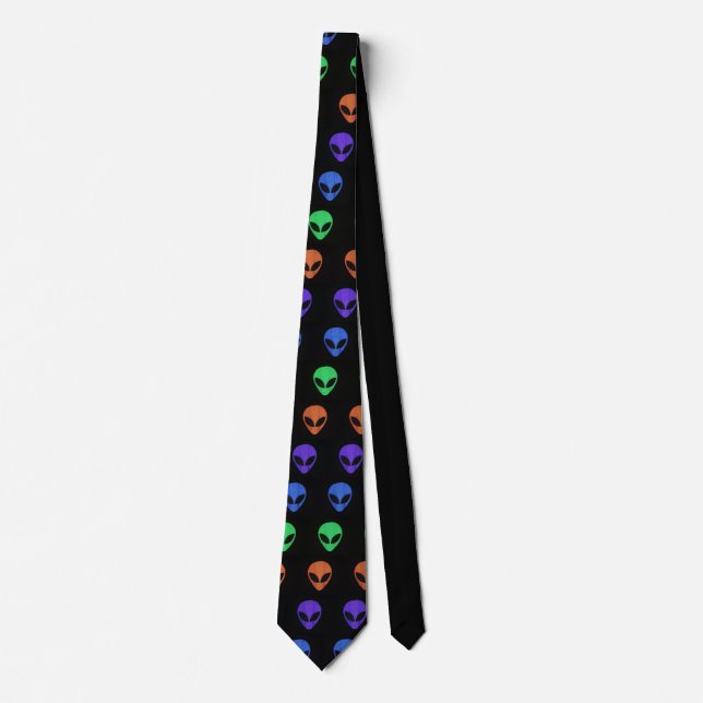 Gravata TIE FACE ALIENÍGENA multicolorido (Frente)