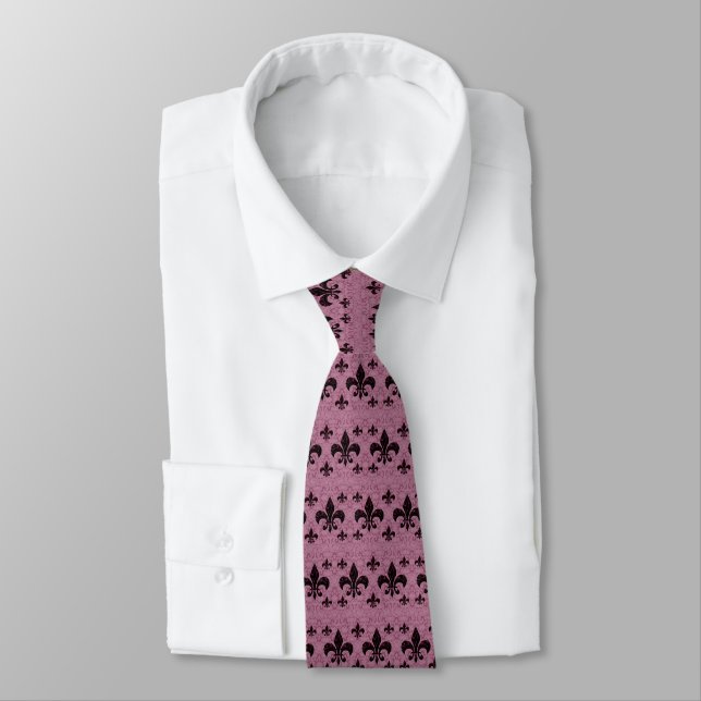 Gravata Tie Fleur-De-Lis Maroon (Amarrado)