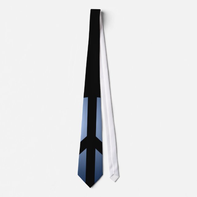 Gravata Tie, Marinho Blue Peace Sign, Personalize o Design (Frente)