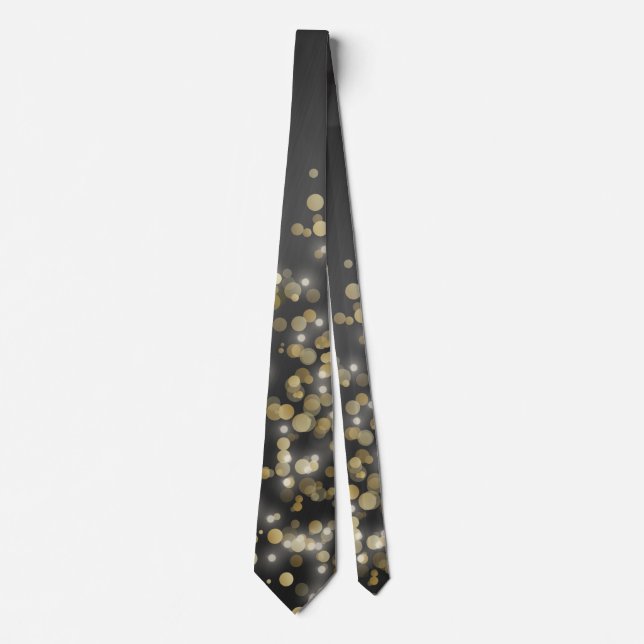 Gravata TIE MENS Dourado Preto (Frente)
