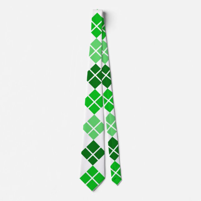 Gravata Tie Personalizada de Argyle Verde (Frente)