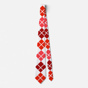 Gravata Tie Personalizada de Argyle Vermelho