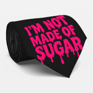 Gravata Tie Preto com Cotação Rosa Neon - Personalizável
