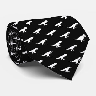 Gravata Tie REX - T-Rex King Dinossaur Tyranosaurus Black