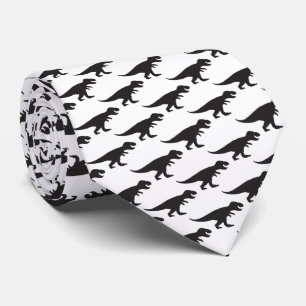 Gravata Tie REX - T-Rex Rei dos Dinossauros Negro Branco