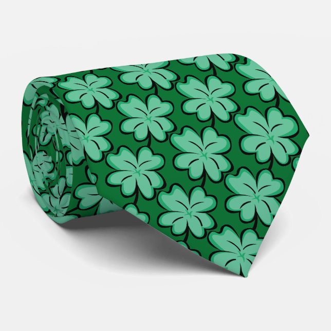 Gravata Tie Shamrock Verde (Rolled)