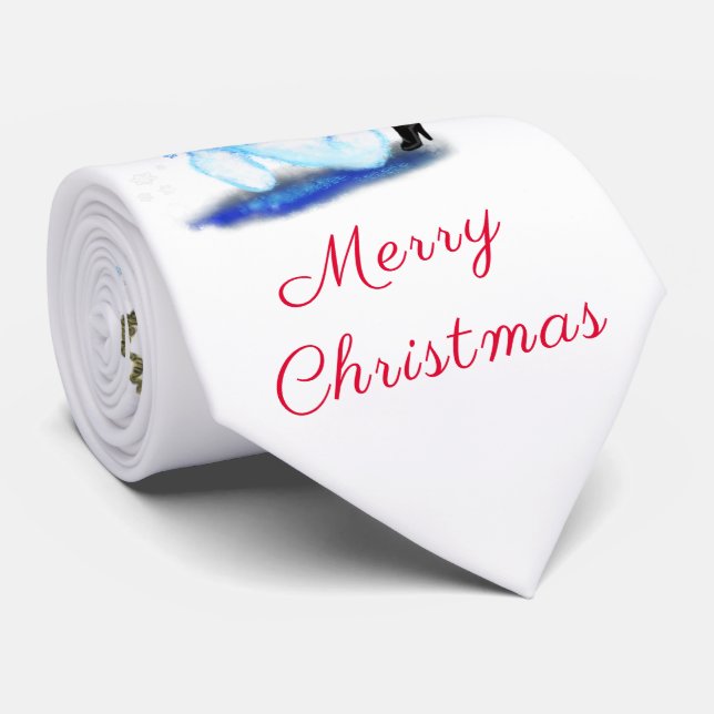 Gravata Tie Snowman e Girl Dance no pescoço de Natal (Rolled)