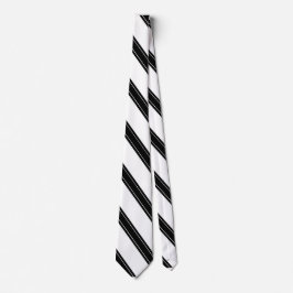 Gravata Tie / Triple Stripe Black on White pattern