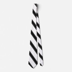 Gravata Tie / Triple Stripe Black on White pattern