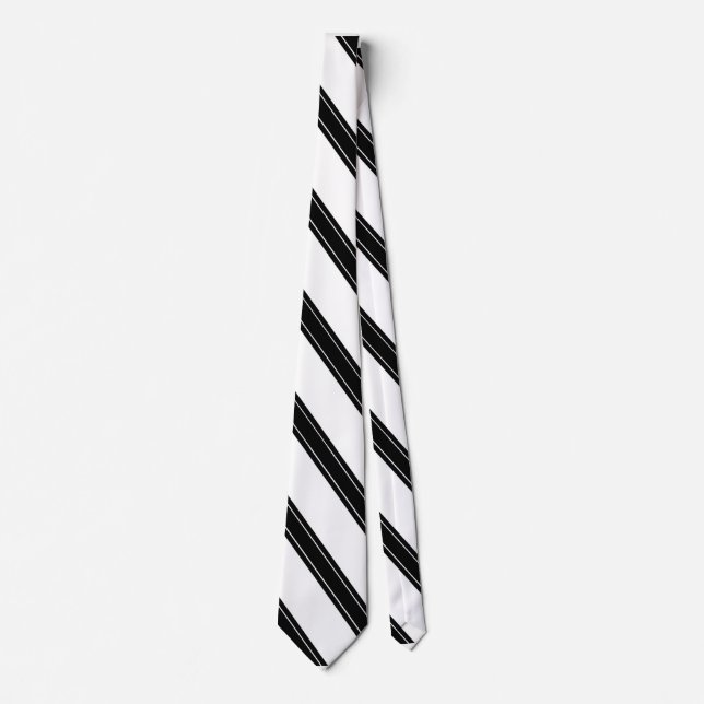 Gravata Tie / Triple Stripe Black on White pattern (Frente)